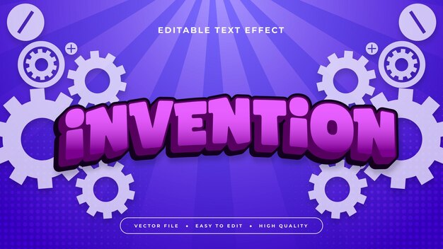 blue and purple violet invention 3d editable text effect font style