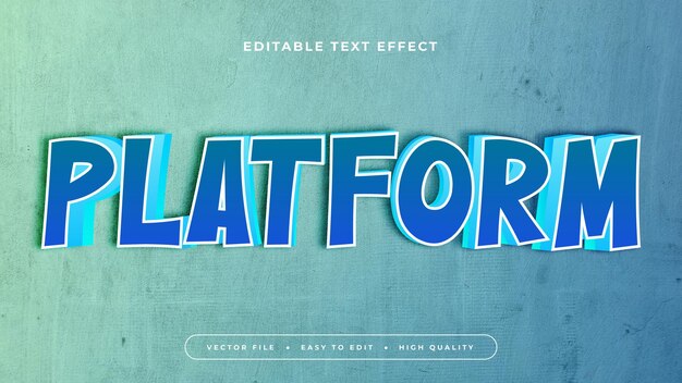 blue green and white platform 3d editable text effect font style