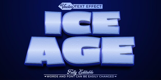 blue ice age vector fully editable smart object text effect