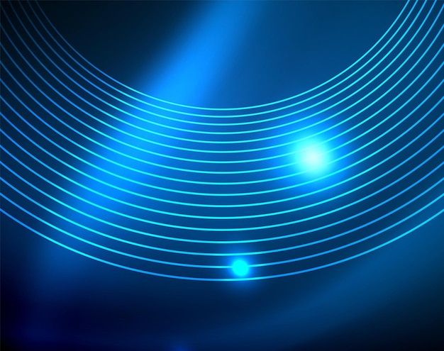 blue neon circles abstract circular lines glowing circle abstract pattern background