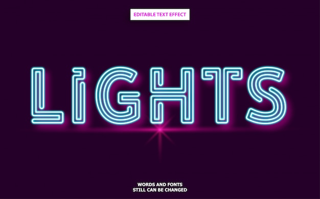 Blue neon text effect