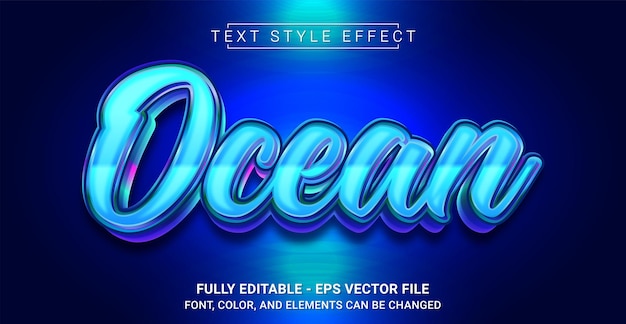 Blue Ocean Text Style Effect Editable Graphic Text Template