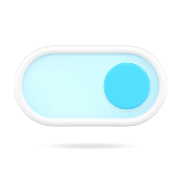 blue switch button 3d icon round knob for switching and adjusting electronic device