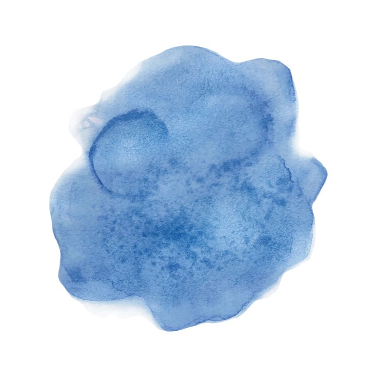 Vektor blue watercolor stain hand drawn vector illustration isolated on transparent background