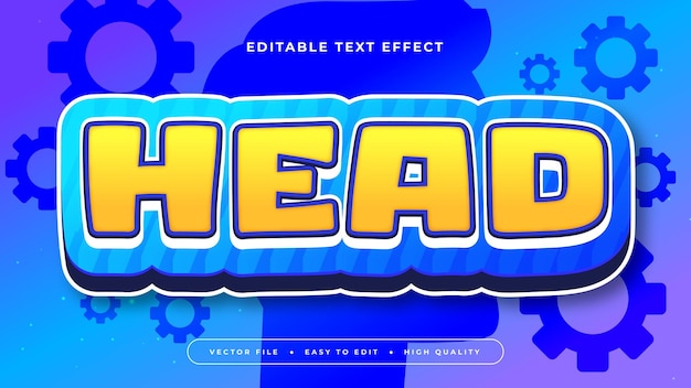 blue yellow and purple violet head 3d editable text effect font style