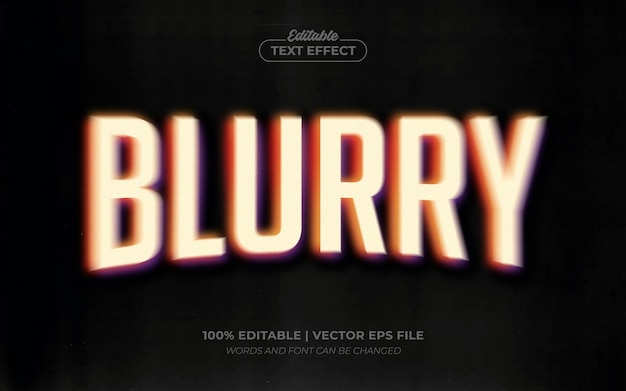 Blurry glitch editable text effect graphic style