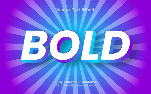 Bold 3D Text Effect Fully Editable Vector
