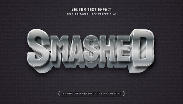 bold metallic text style with plastic texture effect
