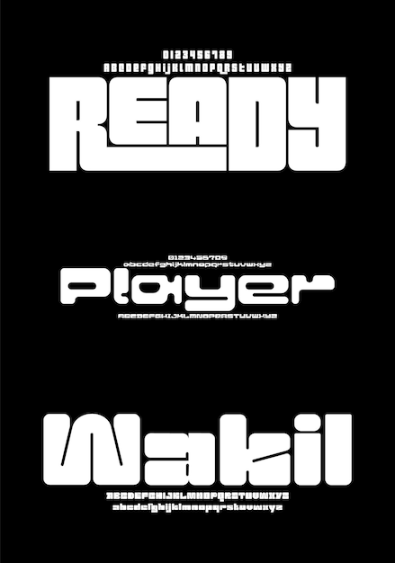 bold set creative vector fat display alphabet fonts design pack vector illustration