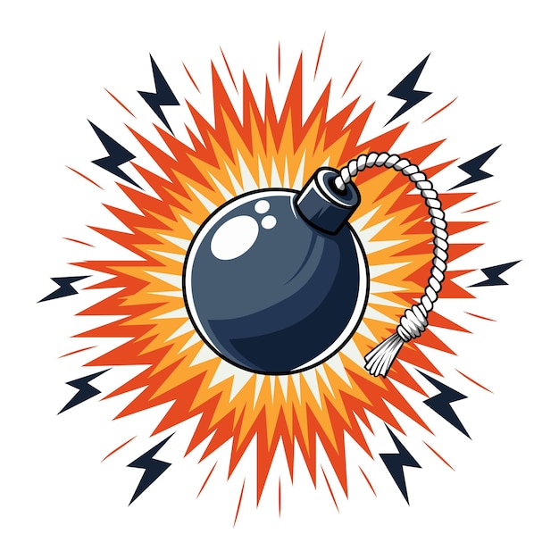 bomb clipart bomb with fire vector icon