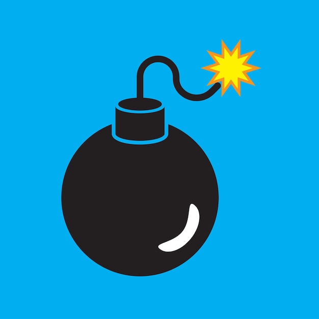 bomb icon design trendy flat explosion symbol
