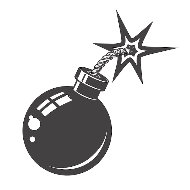 bomb icon  on white background.  elements for logo, albel, emblem, sign.  illustration.