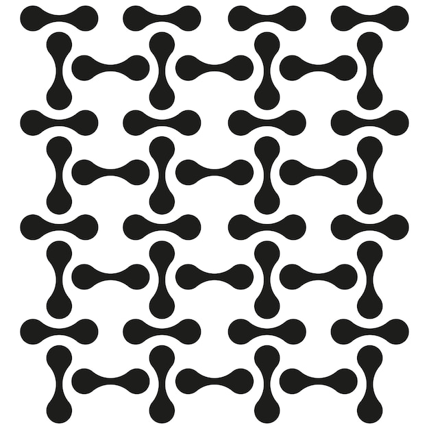 bone shaped pattern black geometric texture abstract repeated elements vector illustration