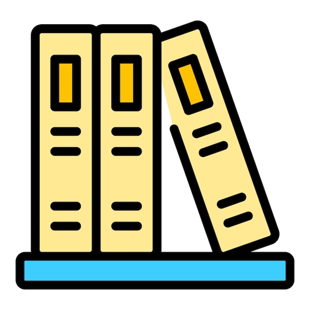 book stack icon outline vector homework help parent study color flat
