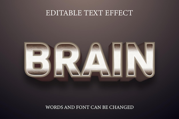 brain 3d gradient style text effect