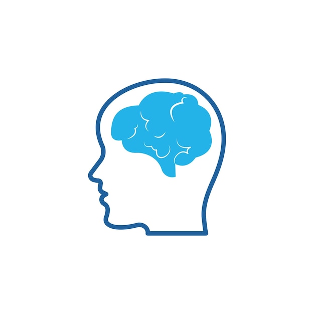 Brain head vector illustration design template