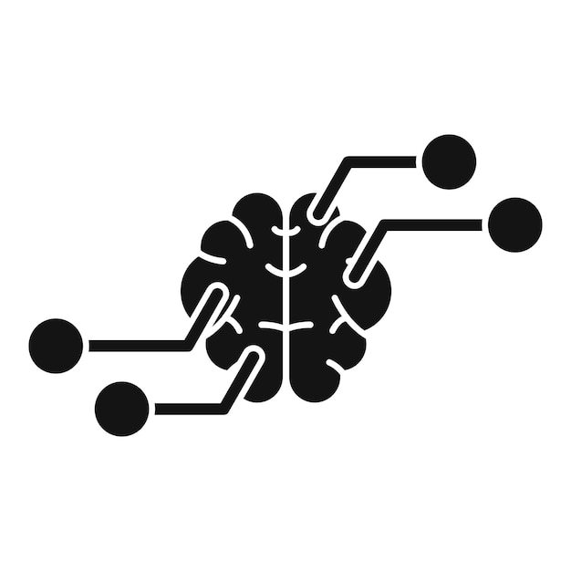 Brain memory intellect icon simple vector Head power