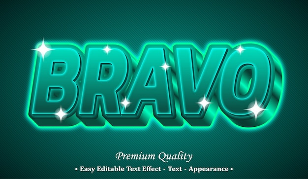 bravo 3d editable text style effect