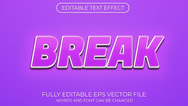 break text effect