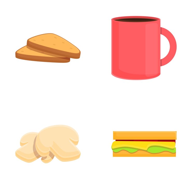 Vektor breakfast food icons set cartoon vector various morning food and drink