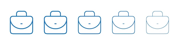 Briefcase icon Symbol collection thin outline set