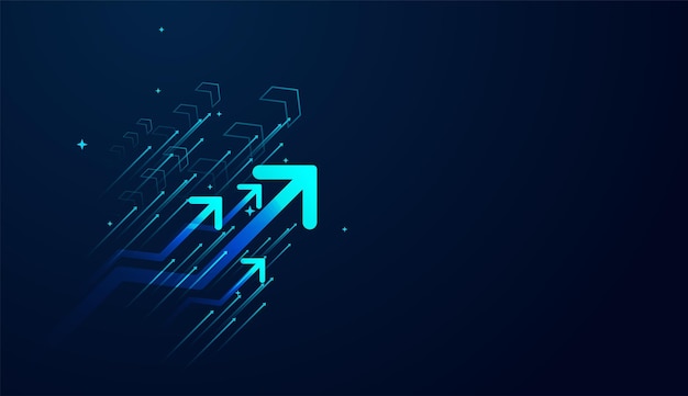 bright arrows surge diagonally upward symbolizing acceleration breakthrough and a futuristic leap