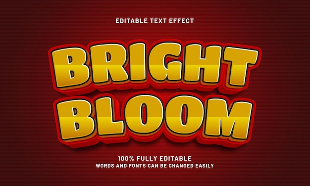 bright bloom editable text effect with a fresh and clean theme