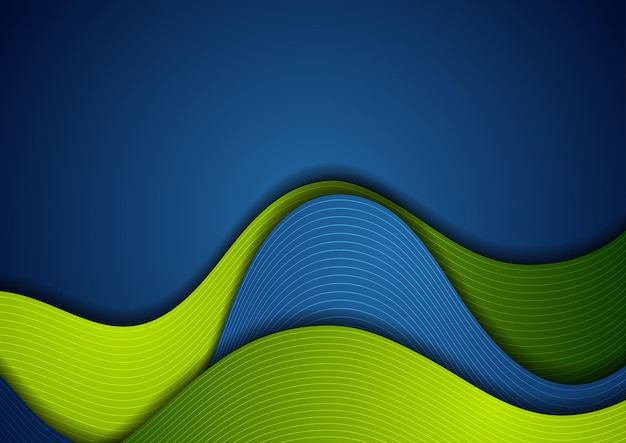 bright blue green background with lines and waves