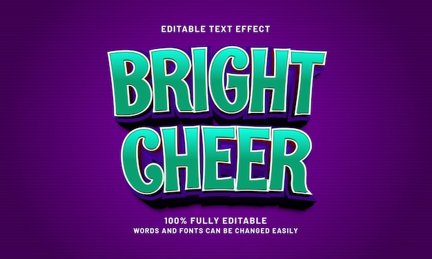 bright cheer editable text effects with a nice and happy theme