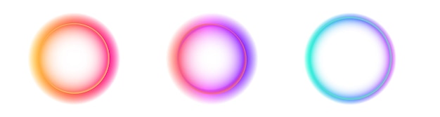 Bright circles featuring orange pink purple and teal gradients provide a lively visual