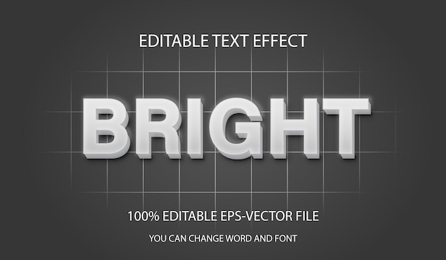 Bright Editable Text Effect Vector File