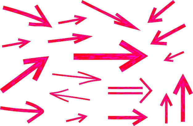 bright pink abstract arrows set