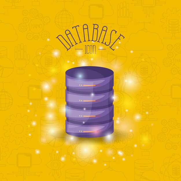 brightness of colorful data base icon with file server