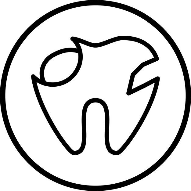 Broken Tooth Icon Style