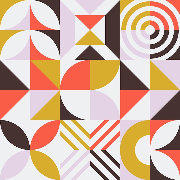 Brown and yellow colorful seamless geometric retro vector illustration