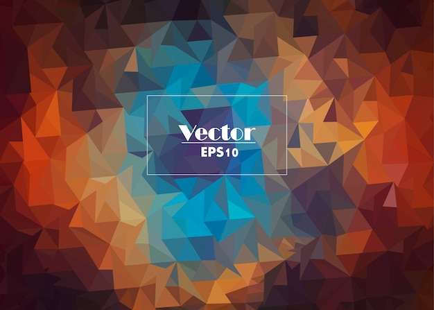 brown blue crystals abstract vector image stylized from triangles