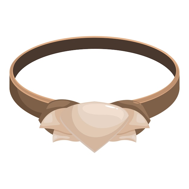 brown leather belt with precious stone buckle closing a circle