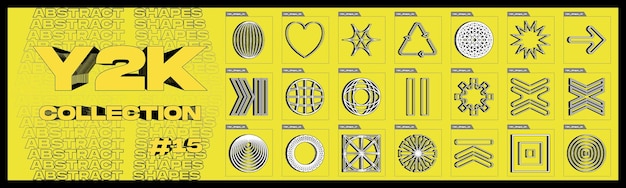 brutalism shapes large set of retro objects for design frames inspired brutalism