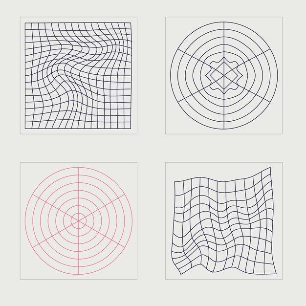Brutalism shapes Trendy geometric postmodern figures Elements for graphic decoration