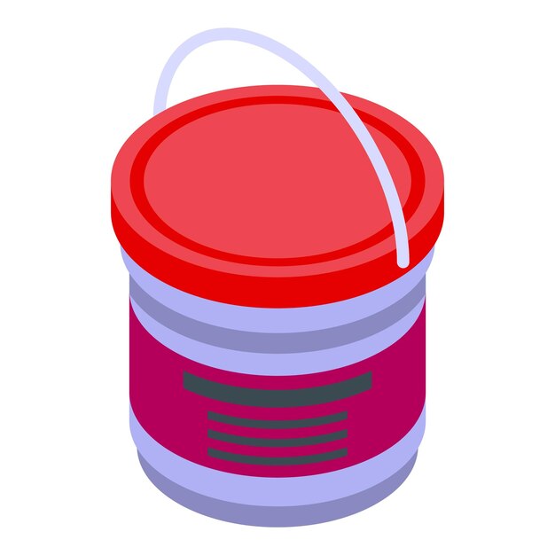 Bucket paint digital printing icon Isometric of Bucket paint digital printing vector icon for web design isolated on white background