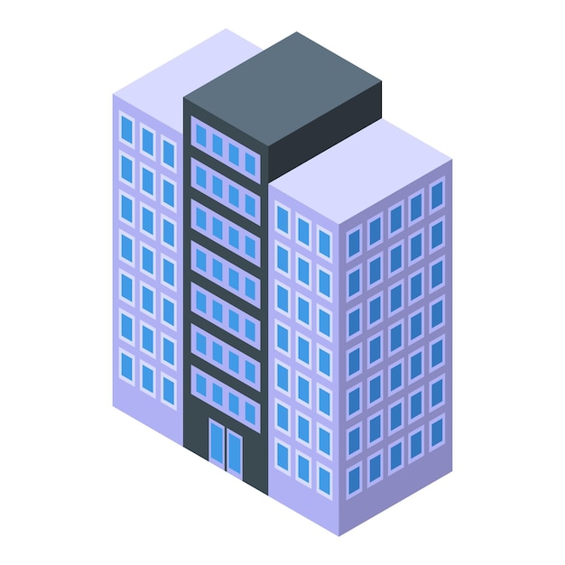 building icon isometric vector office business building modern city house block