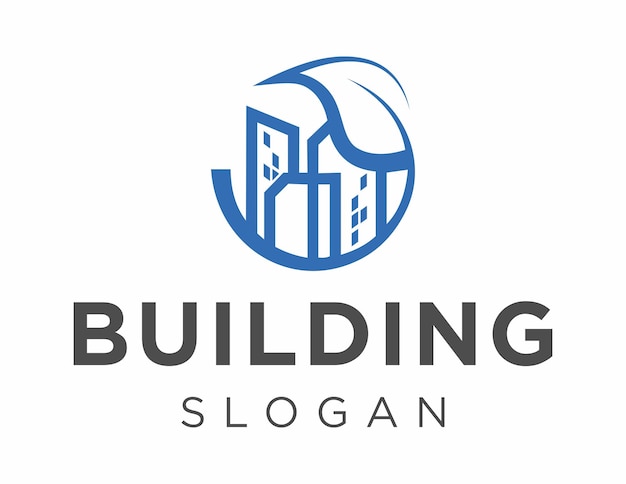 building logo design created using the corel draw 2018 application with a white background