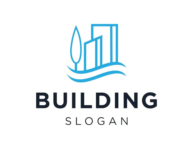 building logo design was created using the corel draw 2018 application with a white background