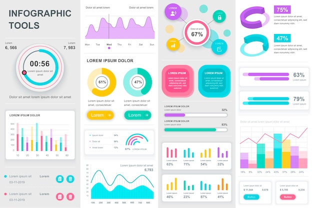 bundle infographic ui ux kit elements elements template