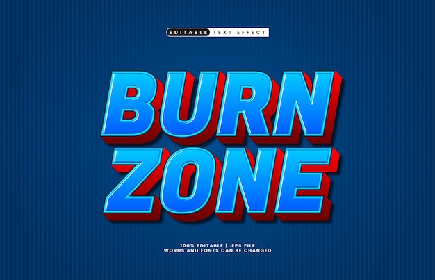 burn zone editable text effect with a happy and kids text style