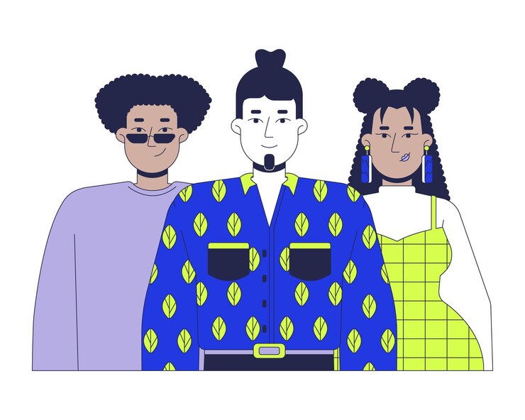 Vektor business casual team members 2d cartoon characters