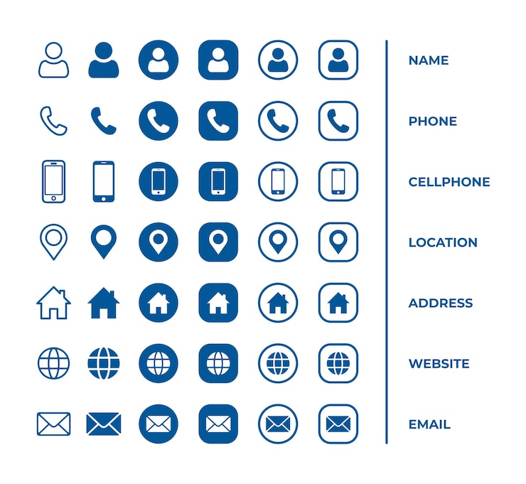 Vektor business contact icon set vector