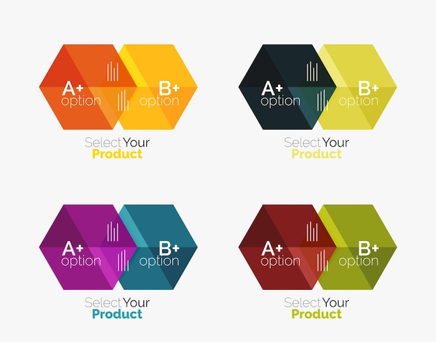 Business geometric layouts with option text