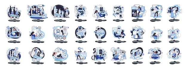 business intelligence action business plan strategic planning automation process mission rules vision statement competitive intelligence goals action plan loyalty abstract metaphor teamwork set