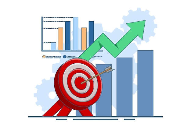 Business performance data analysis concept or search engine optimization or market research chart